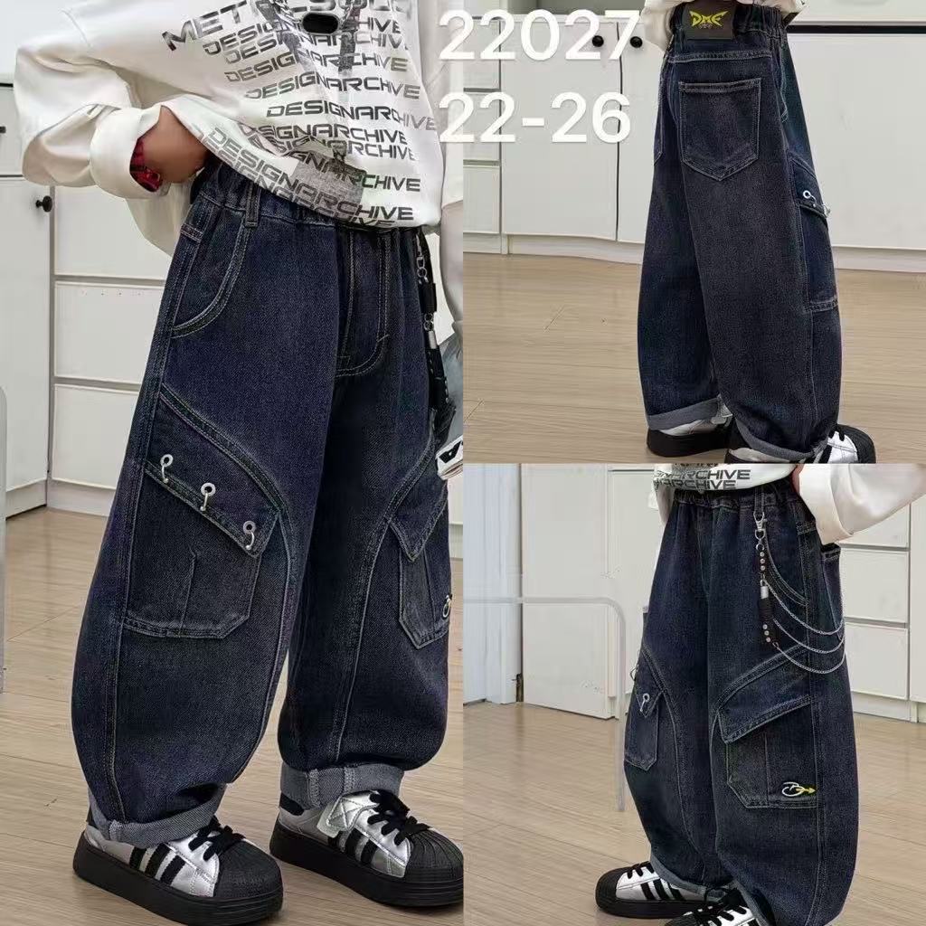 22027 男童秋款牛仔工装裤
